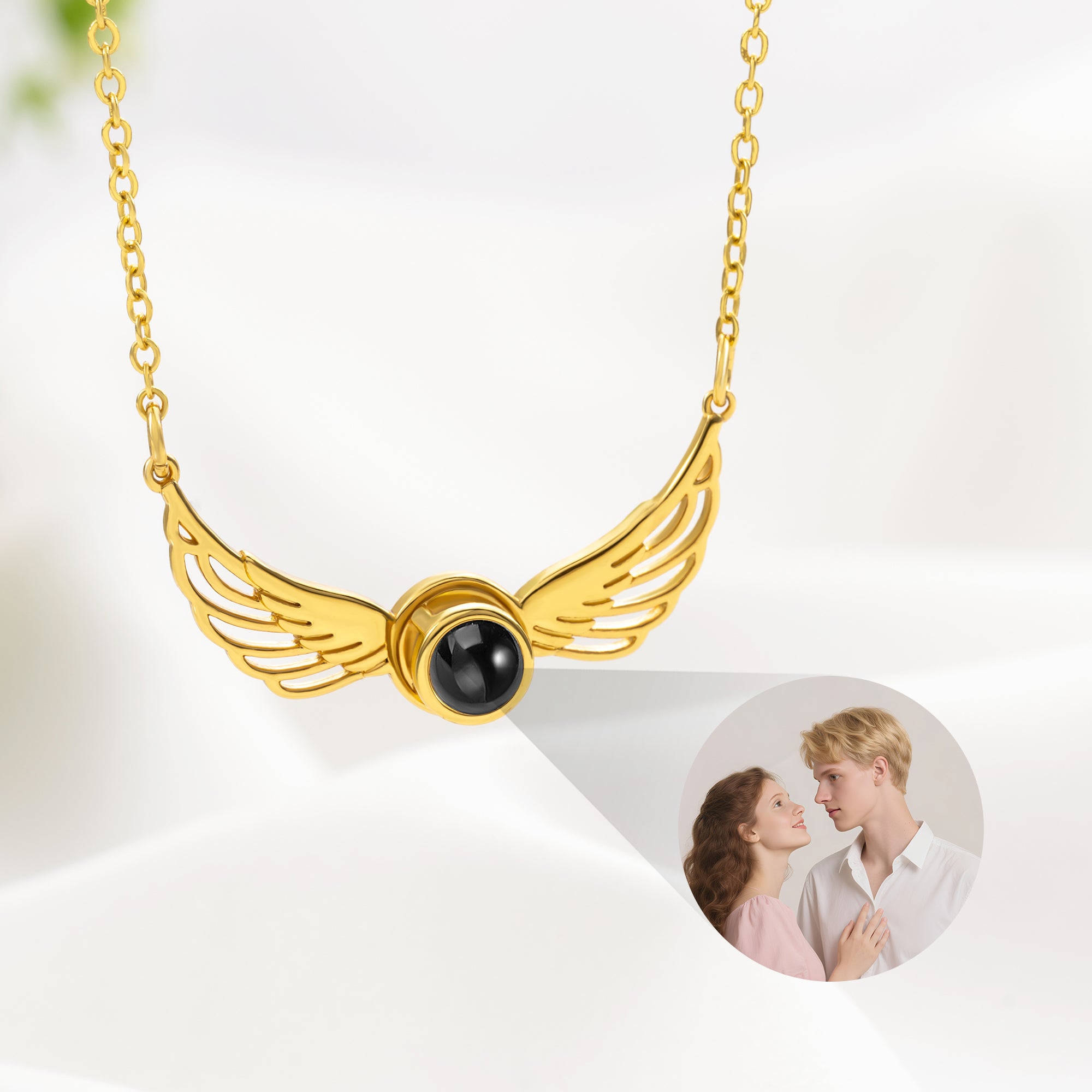 Collar Personalizado Ala de Angel Foto Proyección Joyería Dainty Aniversario Cumpleaños Día de la Madre de regalo para las mujeres