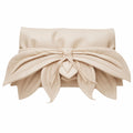 Petal Faux Leather Evening Clutch Bag - Ecru