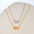 Collar Personalizado Infinito Corazones Dobles con Piedra de Nacimiento Joyería Delicada Regalo de Cumpleaños Aniversario para Mujer