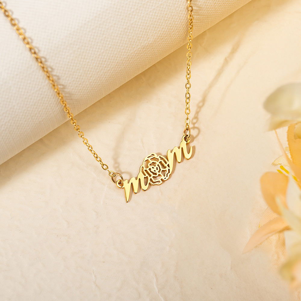 Personalizada Mamá Nacimiento Flor Colgante Collar Dainty Joyería Cumpleaños Aniversario Día de la Madre de regalo para las mujeres