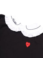 BLACK SWEATSHIRT WITH DETACHABLE COLLAR - 9-12M