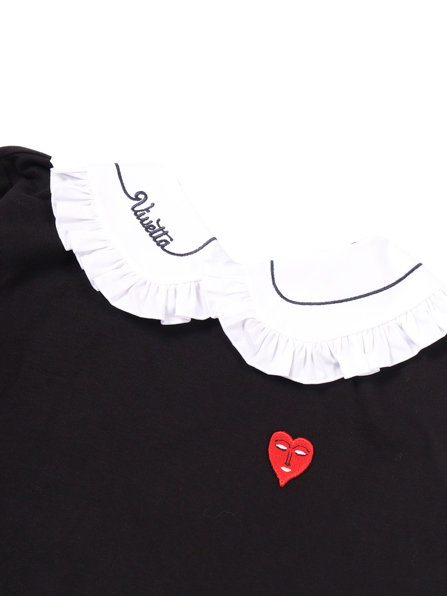 BLACK SWEATSHIRT WITH DETACHABLE COLLAR - 9-12M