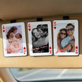 Marco de Madera Personalizado para Foto de Pareja Clip para Visera de Coche con Initales y Texto Accesorios de Coche Cumpleaños Aniversario San Valentín Regalo para Pareja