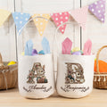 Cesta de Pascua Personalizada Vintage Flor Huevos Conejo Orejas con Nombre Día de Pascua Huevos Caza Fiesta Regalo para Niños