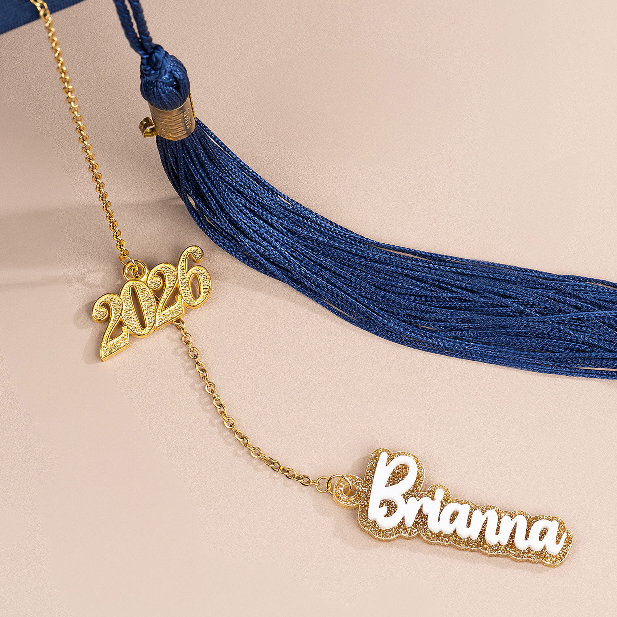 Personalizada Glitter Nombre Año Graduación Cap Charm Borla Decoración 2026 Regalo de Graduación para Graduados Compañeros de clase