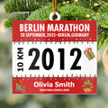 Adorno colgante acrílico personalizado con dorsal y nombre y número para el árbol de Navidad Regalo inolvidable para corredores de maratón