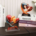 Adorno de acrílico personalizado en forma de corazón entrelazado con nombres y fecha Decoración de escritorio Aniversario Cumpleaños Regalo para pareja