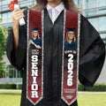 Fajín de graduación personalizado con foto y purpurina multicolor con nombre y año Regalo de graduación para graduados de la promoción 2026