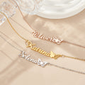 Collar personalizado con nombre y mariposa de nacimiento joyería delicada regalo de cumpleaños o aniversario para mujer