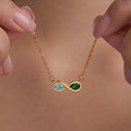 Collar personalizado de plata de ley con dos piedras de nacimiento joyería delicada regalo de San Valentín y cumpleaños para parejas y mujeres
