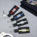 Llavero personalizado Thin Line con número bordado Regalo conmemorativo de uso diario para bombero policía Paramédico Despachador