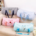 Personalizada Nacimiento Flor Rayas Lienzo Grande Bolsa Duffle con Nombre y Bandolera Deporte Viaje Esenciales Navidad Cumpleaños Regalo para Mujeres