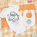 Babero de algodón 100% con diseño de animales personalizado para padres e hijos Traje de bebé a juego con el nombre Primer regalo de cumpleaños del Día del Padre para recién nacidos