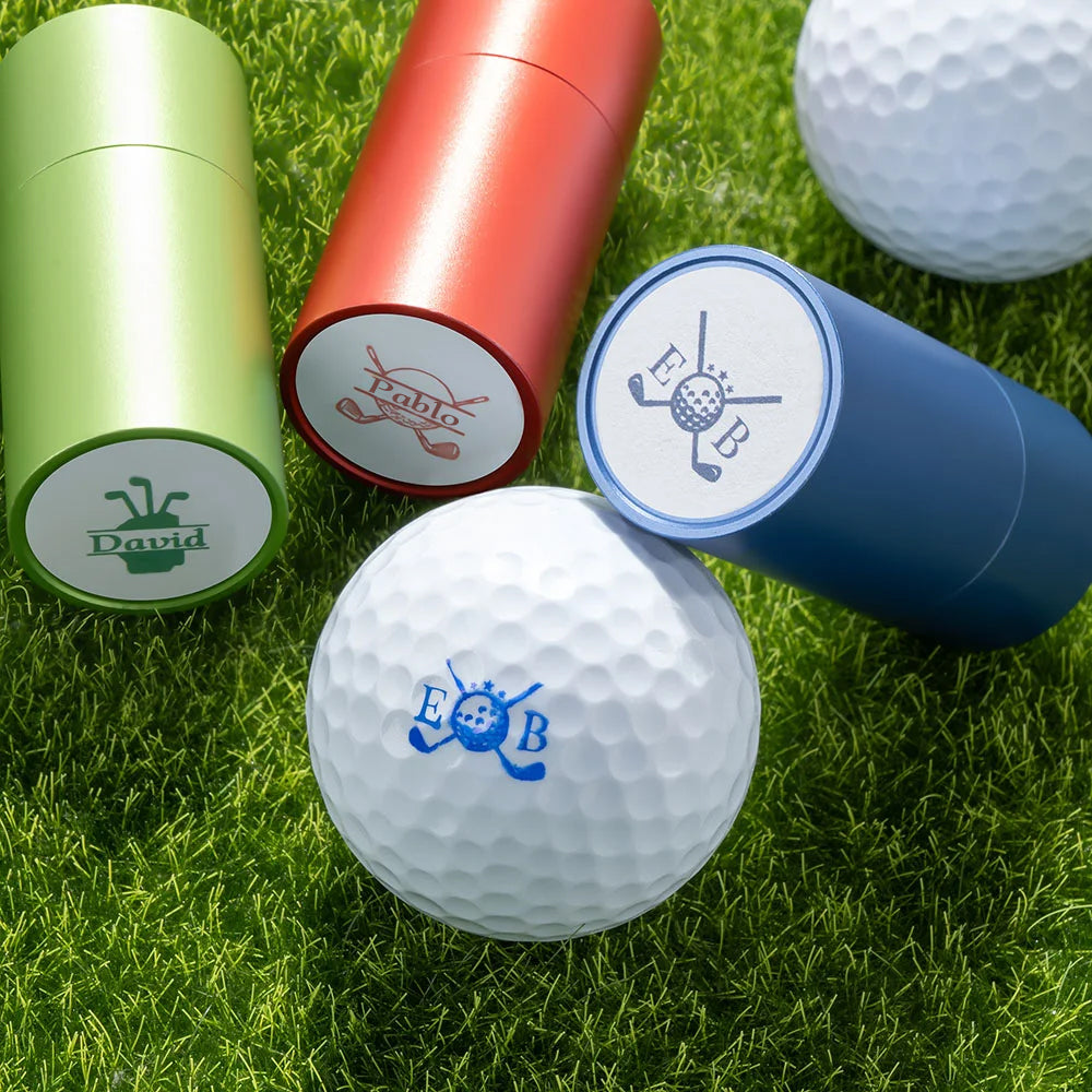 Sello personalizado para pelotas de golf con monograma e inicial multicolor regalo de cumpleaños para amantes del golf