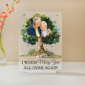 Personalizado I Wood Marry You Foto Árbol Acrílico Ornamento con Año Decoración del Hogar Aniversario de Boda Regalo para Parejas