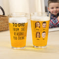 Personalizado A Papá De Las Razones Por Las Que Bebes Vaso de Cerveza de 16 oz con 1-6 Fotos de Caras y Nombres Cumpleaños Regalo de Navidad para Papá