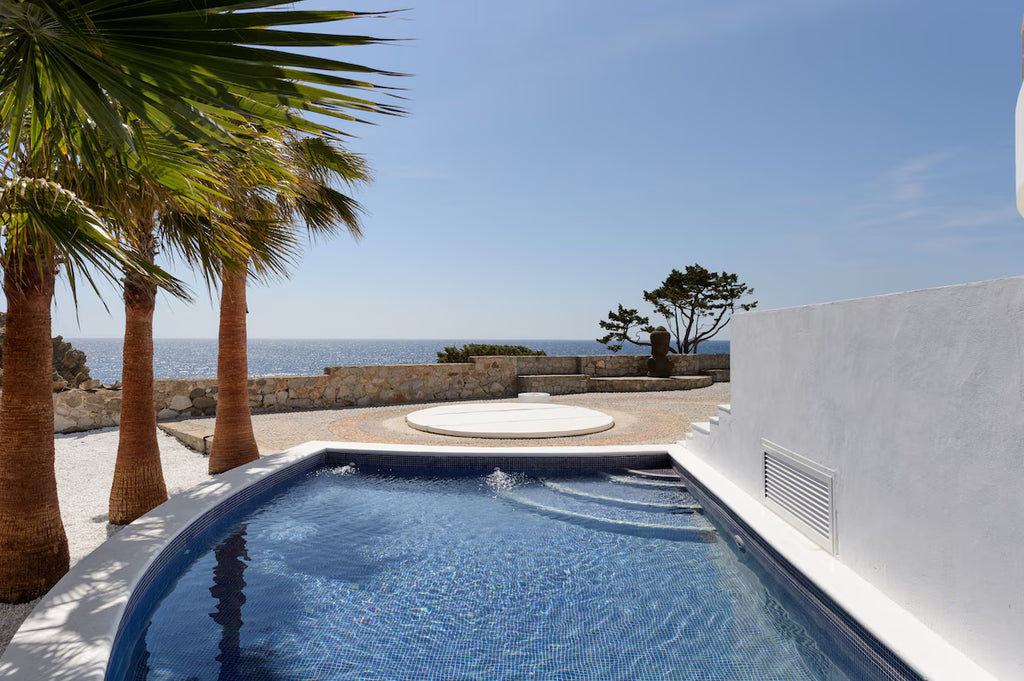 Super Rare 8-Bedroom Luxury Seafront Ibiza Villa with Private Beach, Panoramic Rooftop and Underground DJ Room in Santa Eulalia