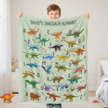 Alfabeto de dinosaurio multicolor personalizado Manta suave con nombre Regalo de cumpleaños de Navidad para niños pequeños Niños