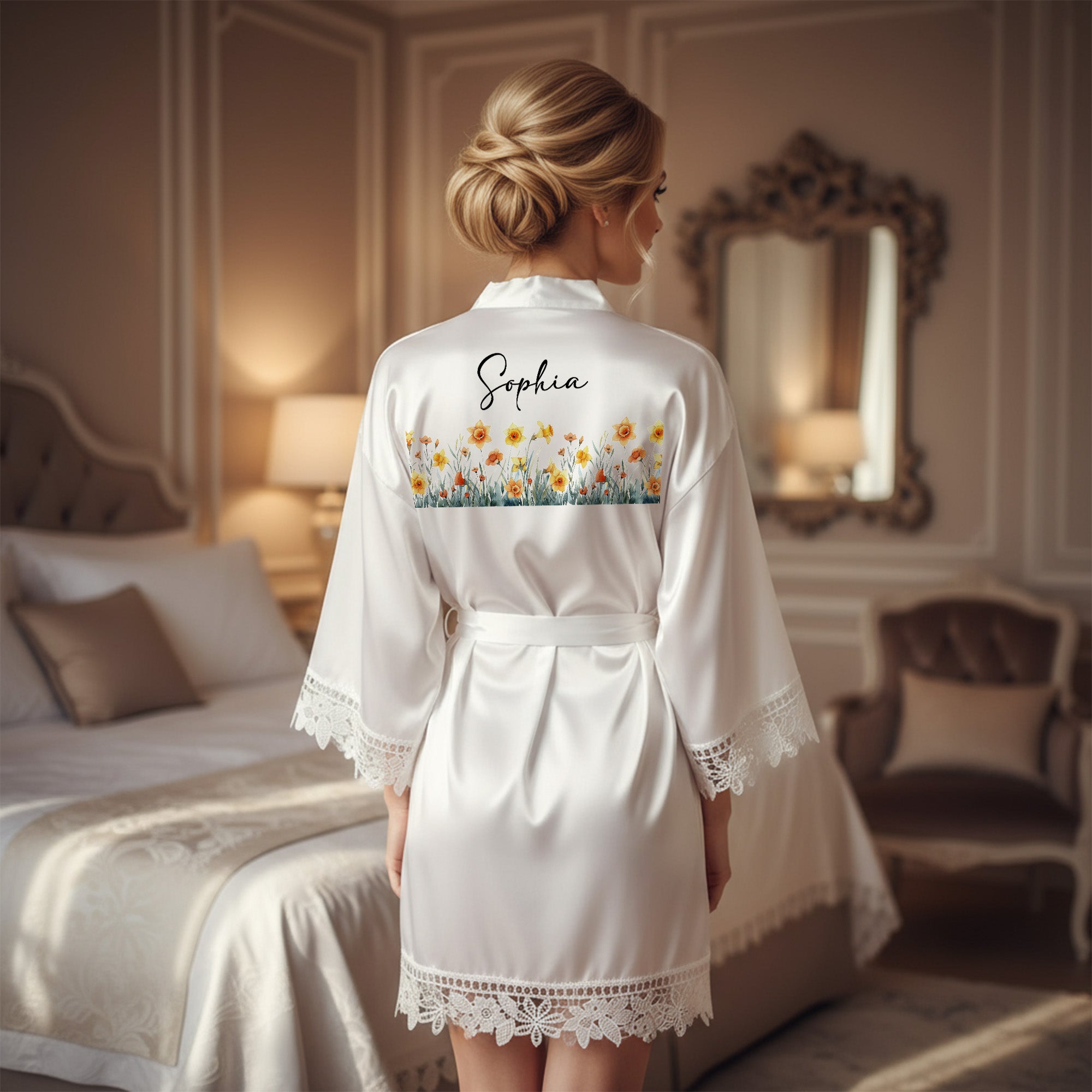 Albornoz personalizado con nombre y fecha Fiesta de soltera Regalo de boda para ella