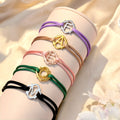 Personalizada Lucky Clover Initial Pulsera Dainty Joyería Cumpleaños Aniversario Día de San Valentín Día de la Madre Regalo para Niñas Mujeres