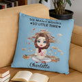 Funda de Almohada Personalizada de Caricatura con Nombre para Decoración del Hogar Regalo de Cumpleaños del Club de Lectura para Mujeres Niñas Amantes de la Lectura