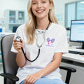 Personalizada Enfermera UCIN Multi-Color Lazo bordado Estetoscopio Camiseta Sudadera con cremallera Sudadera con capucha con nombre Nurses Day Gift for Medical Staff