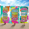Toalla de playa de microfibra de secado rápido con el nombre de un dálmata de colores Personalizada Fiesta en la playa Regalo de cumpleaños esencial para mujeres Niñas Niños
