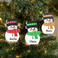 Personalizado Lindo 1-10 Muñecos de nieve Ornamento con nombre Decoración del hogar Regalo de Navidad para la familia Amigos