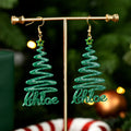 Árbol de Navidad personalizado Glitter Pendientes colgantes de acrílico Regalo de Navidad para Amigos Mujeres