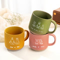 Taza de cerámica de 12 oz con asa y nombre Personalizada Estilo Arte Lineal Diseño de Personaje de Perro Gato Regalo conmemorativo para Amigos Amantes de las Mascotas