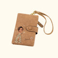 Personalizada Prom Reina Nacimiento Flor Nombre de cuero Cartera con tarjetero y pulsera Pulsera Cumpleaños Graduación Regalo para Mujeres Niñas
