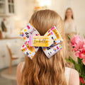 Pinza para el pelo con forma de lazo de lápiz personalizada con nombre y tarjeta Accesorio para el pelo Regalo para el primer día de guardería de la vuelta al cole para niñas
