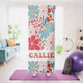 Toalla de Yoga Personalizada Floral Super Absorbente con Nombre Accesorios Deportivos Regalo de Cumpleaños para Amigas Amantes del Yoga