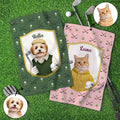 Toalla de golf personalizada con nombre y clip para colgar Regalo de cumpleaños para jugadores de golf amantes de las mascotas
