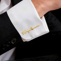 Gemelos para camisa personalizados de plata de ley con nombre sencillo accesorios de ropa regalo de aniversario de bodas para novio y padrinos