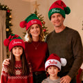 Gorro de Navidad personalizado de hilo y suave en varios estilos con nombre bordado regalo de Navidad para familia