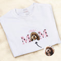 Personalizada Bordado Foto Mascota Mamá Suave Camiseta Sudadera Sudadera con Nombre Día de la Madre Cumpleaños Regalo para Mamá Amante de las Mascotas Dueños