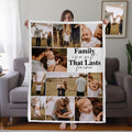 Personalizado La familia es un regalo que dura para siempre Collage de fotos Suave manta para el hogar Decoración Cumpleaños Día de la Madre Regalo para amigo de la familia
