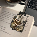 Marcapáginas magnético personalizado de metal con nombre y diseño de dragón floral regalo de cumpleaños para amantes de libros y de dragones