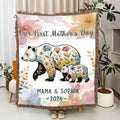 Flor personalizada Oso de peluche para padres e hijos Manta suave con nombre y año Decoración del hogar Día de la madre Cumpleaños Aniversario Regalo para madres Niños