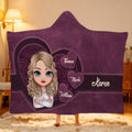 Personalizada Retro Corazón Personaje de dibujos animados Suave manta con capucha con 1-8 nombres Decoración para el hogar Regalo de cumpleaños para las mujeres