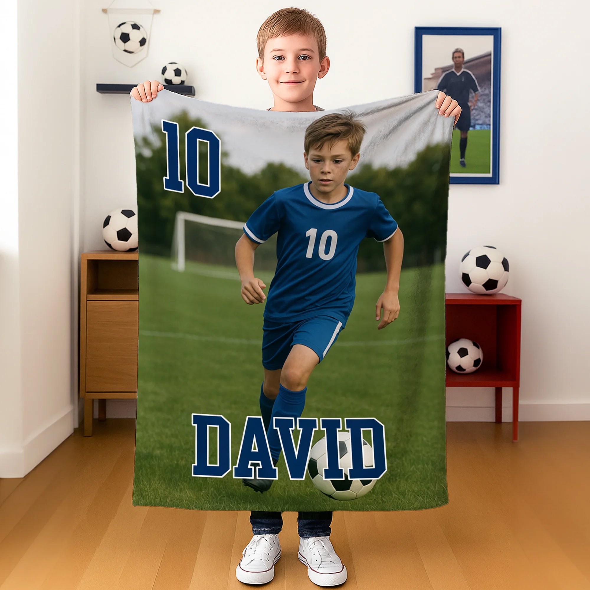 Manta suave personalizada con foto nombre y imagen del jugador favorito decoración del hogar regalo de cumpleaños para aficionados al deporte