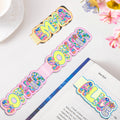 Personalizado brillante floral Doodle Nombre Marcapáginas magnético Clips con tarjeta Cumpleaños Vuelta al cole Regalo para los amantes de los libros Lectores