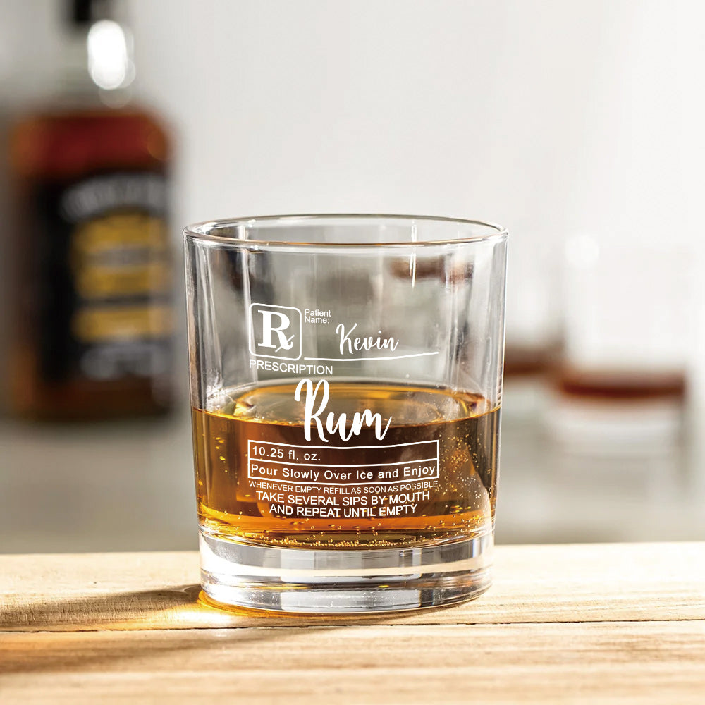 Vaso de whisky Old Fashioned de 10,25 oz con nombre para el Día del Padre Regalo de cumpleaños para papá Esposo Amantes del vino