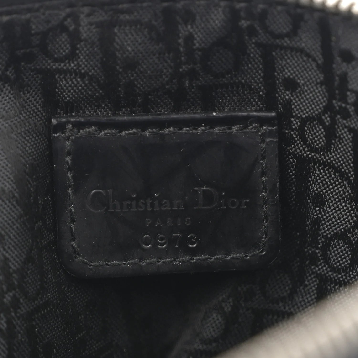 Christian Dior Satin Embroidered Floral Mini Saddle Pochette Bag Black