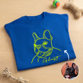 Personalizado en relieve Puff Pet Line Retrato Camiseta Sudadera Sudadera con capucha con texto Cumpleaños Regalo de uso diario para los amantes de las mascotas