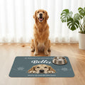 Alfombrilla impermeable personalizada con nombre y fondo de goma para perro realista Suministros para mascotas Regalo de cumpleaños para dueños de perros