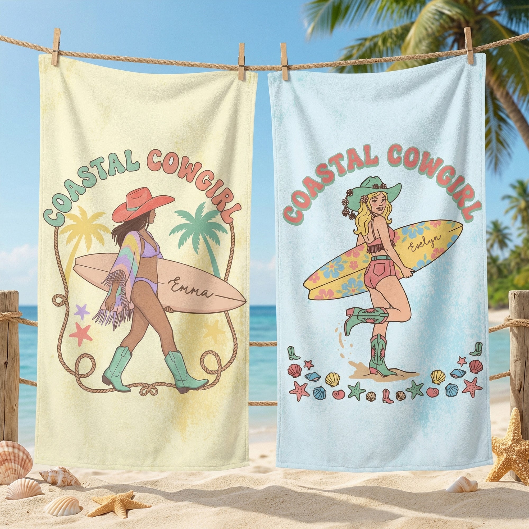 Playful Beach Babe Toalla de Playa de Gran Tamaño y Secado Rápido con Nombre Fiesta en la Playa Regalo Navideño para Mujer Vaquera