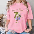 Personalizada Nacimiento Flor Insecto Camiseta con Nombre y Texto Accesorios de Viaje Diario Aniversario Cumpleaños Regalo para Mujeres