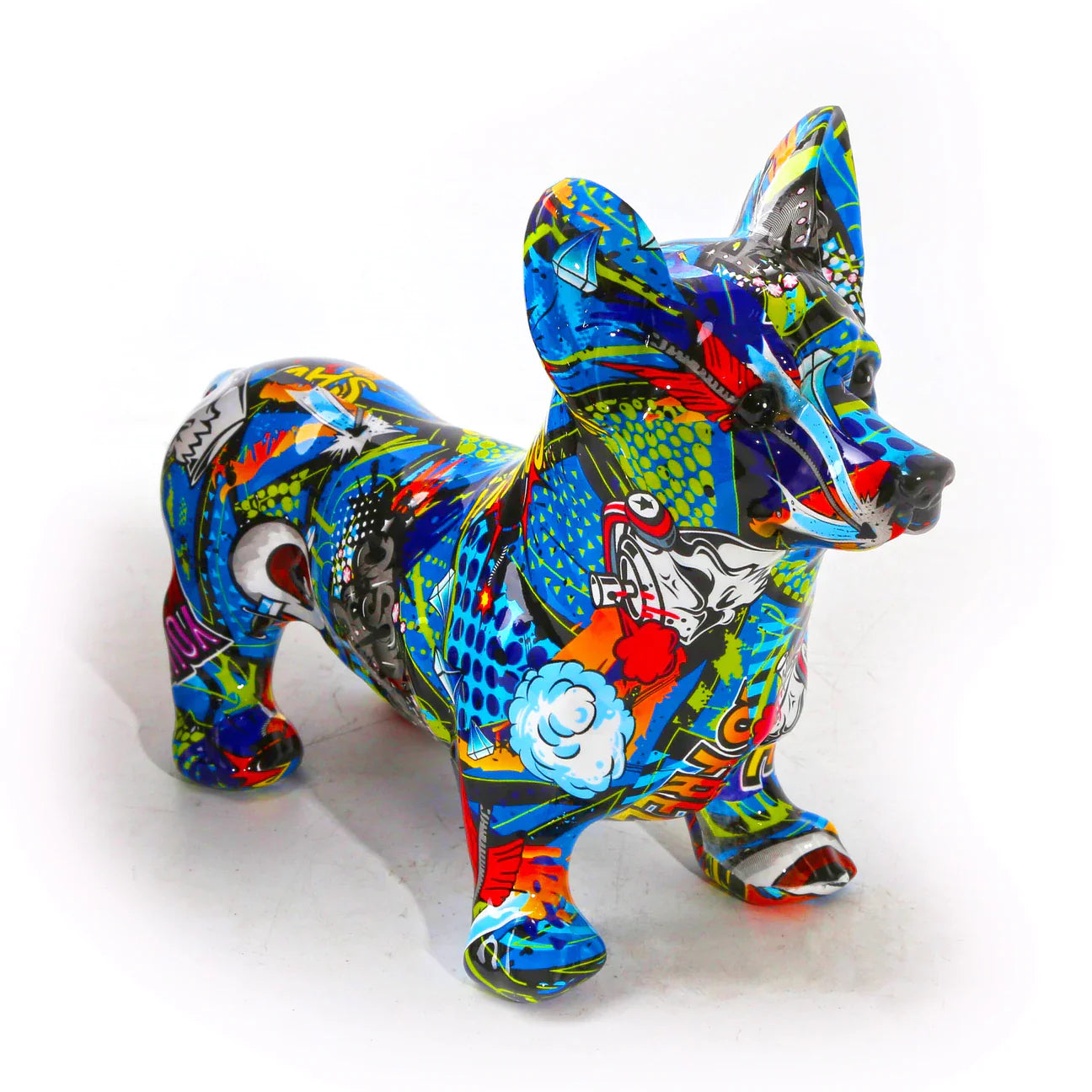 ArtZ® Corgi Graffiti Painted Statue - Nordic